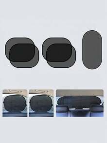 1pc/2pcs/3pcs Set Optional, Car Sun Shade, Side Window Sunshade, Suction Cup Mounted Interior Sun Visor, Mesh Material Filters Bright Light, Protects Privacy, Blocks UV, Suitable For Summer, Spring And Autumn When Sunlight Is Strong, Random Suction Cup Style - Multicolor - View 4