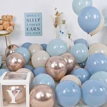 20 pezzi/40 pezzi di palloncini blu-grigi e dorati da 10 pollici, adatti per festa di nascità, festa della sposa, compleanno, decorazione matrimonio