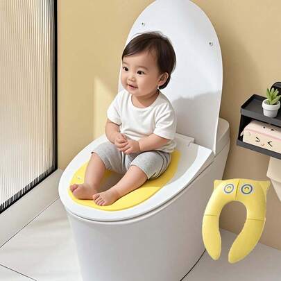 儿童/婴儿马桶座圈减震器，智能马桶垫。男女通用幼儿旅行便盆椅，无需安装，可折叠，防滑硅胶内衬，适合所有马桶形状，便携