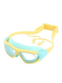 1pc New High Definition Large Frame Children Swimming Goggles, Anti-Fog Swim Goggles, Comfortable One-Piece Silicone Earplug - Multicolor - View 16