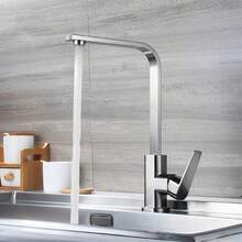Grifo Mezclador De Agua Caliente Y Fría Compatible Con Cocina Y Baño, Llaves Para Lavabo Con Giro De 360 Grados, Llave Monomando Cocina Con Cubier, Todos Cobre, Estilo Escandinavo - Plateado - Ver 10