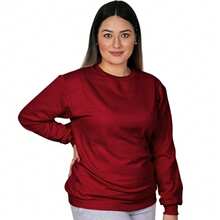 Crew Neck Blouse – Classic And Timeless Crew Neck (Or Round Neck): Is A Closed, Round, Very Traditional Collar. Ideal For Uncomplicated And Stylish Looks. - 酒紅色 - 查看 4