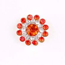 50 Stücke/Packung, Silber Basis, 14MM runde Blumen-Kristallnieten, funkelnde Strass-Verzierungen zum Aufkleben oder Aufnähen für Kleidung, Taschen, Schuhe