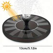 1pc Round Solar Powered Fountain, Outdoor Birdpath Water Fountain, Floating Garden Fountain Water Pump, Suitable For Spring, Summer, Fall, No Battery Required, Works Under Sunlight