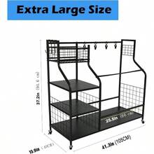 Golf Storage Rack Organizer For Garage Extra Large Golf Bag Stand For 2 Bags Club Holder - Black - View 6