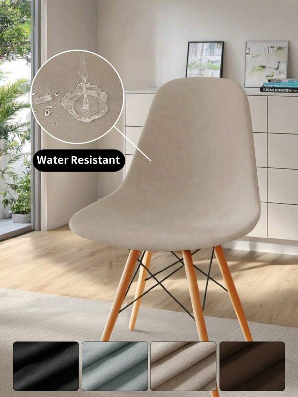 1 stuk waterdichte stoelhoes van melkzijde, effen kleur, hoge elastische, volledig omwikkelde, wasbare, zachte beschermhoes, geschikt voor het decoreren van stoelen in restaurants, feesten en hotels.
