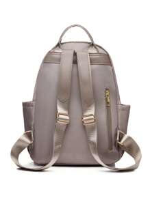 Zaino da donna alla moda e di grande capienza in nylon monocolore con più tasche