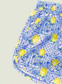 Pantalones de playa talla grande para hombre, short de baño con cordón de estampado todo sobre, casual para vacaciones de verano y viajes, talla grande