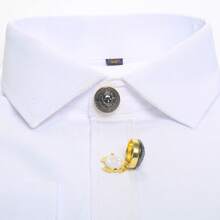 2 pièces/Sac Housse de bouton de chemise Boutons de manchette de costume de luxe pour hommes Accessoires de chemise Pince de col Tête de lion vintage Boîte de bouton en métal Bouton de manche Décoration de robe Cadeau de vacances pour femme