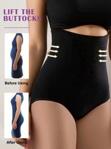 1 Stück Shapewear-Shorts mit hoher Taille, Bauchformung, Raffung des Pos, atmungsaktiv, nahtlos
