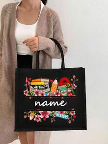 Torba typu tote z nadrukiem i zestaw kosmetyczki, damska lniana torba o dużej pojemności, torba na zakupy, przenośna, codzienna torba do przechowywania, odpowiednia na codzienne wyjścia, wakacje na plaży, torba na zakupy o dużej pojemności, bardzo odpowiednia do szkoły, urodzin, uniwersytetu, pracy, biznesu, dojazdów do pracy, na zewnątrz, w podróży, na wakacje i inne okazje, wielofunkcyjna, duża pojemność, wielofunkcyjna, kolorowa, słodka, prosta, zabawna, kawaii, Y2K, minimalistyczna, dojazdy do pracy, swobodny biznes, podstawowy styl, dostosowywanie, spersonalizowana, niepowtarzalna, spersonalizowana personalizacja, idealny prezent dla niego, idealny prezent dla niej, idealny prezent dla rodziny, przyjaciół, dziewczyny, odpowiednia na rocznice, urodziny, święta/wakacje, na zewnątrz/wyjścia/podróże/piesze wędrówki/stadion/sport/wspinaczkę górską, do biznesu/dojazdów do pracy/pracy/biura i inne okazje.