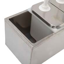 Sauce Dispenser Plastic And Stainless Steel Condiment Pump Station Sauce Dispenser For Kitchen Home 2L Triple Pump - Silver - View 5