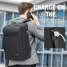 Rolling Laptop Backpack 15.6 Laptop Backpack With USB Charging Waterproof Flight Appd Black - Black - View 4