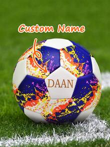 1pc Custom Size 5 Soccer Ball, Personalized Your Name With Soccer Ball, Men's And Women's Training Competition Sports Game Wear-Resistant And Explosion-Proof Football, Highly Elastic, Durable And Non-Slip, Suitable For Training And Competition - Personalised With Name And Logo For Home Decoration, Birthday, Anniversary, Halloween, Wedding, Valentine's Day Gifts - Purple - View 2
