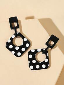 1 Pair Stylish And Elegant Exaggerated Polka Dot Geometric Earrings