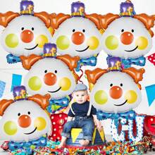 2pcs Cartoon Clown Aluminum Foil Balloons, Party Decorative Balloons For Carnival, Clown Party, Holiday, Birthday Celebration, Friends Gathering, Indoor & Outdoor Use