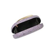 Retro Niche Multicolor Metal Handle Metal Box Square Bag For Wedding Party Events, Versatile Women Handbag Shoulder Crossbody Clutch Evening Bag - Purple - View 9