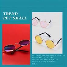 Dreamy Pet Fashion Glasses - Interesting And Stylish Round Frame Accessory Suitable For Cats And Dogs, Especially Fits Teddy Dogs, Unique Animal Fashion Statement, Adorable Pet Accessory