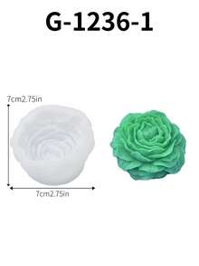 1 套 3D 牡丹花蜡烛模具 - 大号、中号、小号牡丹花蜡烛石膏和硅胶模具 - 白色 - 查看 8