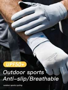 1 双 GOLOVEJOY 男士夏季透气冰丝手套，UPF 防晒露指手套，适合骑自行车、驾驶、徒步旅行、钓鱼等户外活动 - 防滑，兼容触摸屏