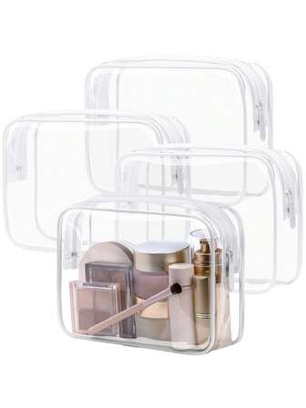 4/3/2/1pc S/M/L Fashionable And Simple Toiletry Bags For Men And Women, Waterproof Clear Cosmetic Pouches In Quart Size For Suitable For Both Genders, Can Be Carried Onboard Airplanes And Given Bag Room Decors, Makeup Bag, Organizer, Storage, Makeup Organizer, Makeup Bag, Desk Organiser, Cosmetic Bag, Make Up Bags, Makeup Bag, Make Up Pouch, Makeup Bag, Cosmetic Bag, Large Capacity, Large Makeup Bag, Christmas Gifts, Pouch, Gifts Pouch / Small Handbag, Makeup Organizer, Mini Pouch, Large Capacity Pouch, Gifts Christmas Gifts, Gift Ideas For Women