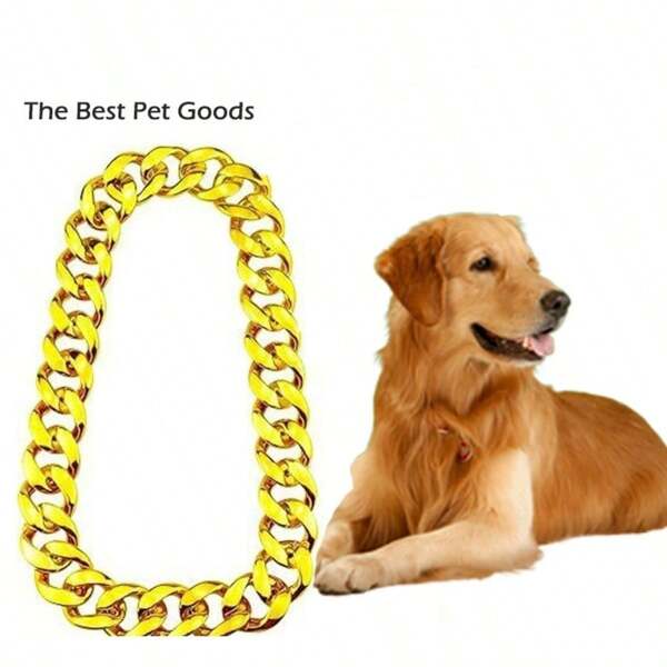 Mode gekoppelde halsband huisdier ketting, verstelbare ketting kat/hond gouden ketting huisdier accessoire