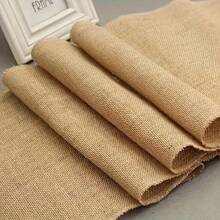 1pc 30 X 275cm Thick Linen Burlap Table Runner, Khaki Color Farmhouse Style For Christmas, Valentine's Day, Thanksgiving, Vintage Wedding Decor, Engagement, Bridal Shower, Birthday Party, Anniversary, Dining Event, Farmhouse Decor, Family Gathering