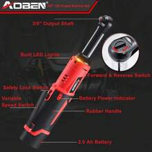 AOBEN 3/8" 40 Ft-Lbs Cordless Electric Ratchet Wrench Kit With Variable Speed, Lithium Batteries - AB7331-1 Battery Pack - View 2