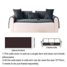 1pc Bohemian Style Sofa Cover, Quilted Thick Plush Fabric, Machine/Hand Washable, Non-Slip Pet Friendly Sofa Protector, Soft & Comfortable Polyester, Suitable For Living Room, Bedroom, Office Room Decor Home Decor Couch Cover Sofa Covers Living Room Decor
