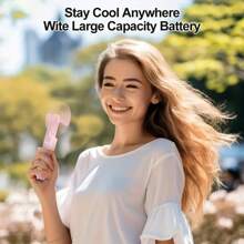 Mini ventilateur portable, rechargeable USB 3 vitesses réglables, ventilateur à main pliable pour les cils pour les filles et les femmes, pour les voyages et l'extérieur