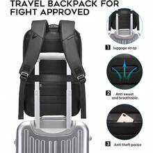 Laptop Busin Men Backpack Waterproof Large Capacity External Charging Port Bag Black Fashion Backpack - 7267black - View 5