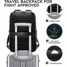 Laptop Busin Men Backpack Waterproof Large Capacity External Charging Port Bag Black Fashion Backpack - 7267grey - View 5