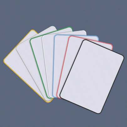 1 pezzo Lavagna bianca doppia faccia non magnetica, lavagna cancellabile e scrivibile, con penna, cancellino, bordo a 7 colori, formato A4, per lasciare messaggi importanti e appunti in ufficio