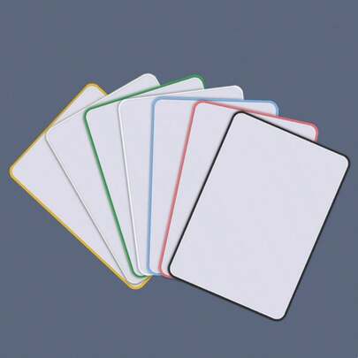 1Pc Whiteboard Double Sided Non-Magnetic Writing Board Erasable Writable Whiteboard Pen Eraser A4 Office Leave A Message Important Message Record 7-Color Border Dry Eraser Board