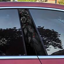 Calcomanías para auto con rosas negras, pegatinas PVC para el pilar B, adhesivas, resistentes al agua y a los arañazos, con diseño floral fantástico y acabado semibrillante para superficies de vidrio/metal/plástico/cerámica/madera