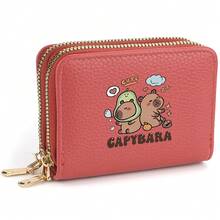 1pc "Cute Capybara" Print Double-Layer Zipper Credit Card Holder - Compact Double Zipper Wallet With Capybara Pattern Design - Large Capacity Cash, ID, Credit Card And Essentials Coin Purse, Perfect Gift For Family And Friends - Multicolor - View 16