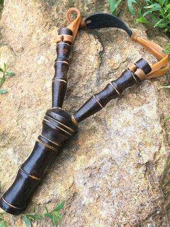 Tirachinas elástico de bambú con diseño de tiro al blanco moderno, juguete para juegos de tiro al aire libre, artesanía de bambú