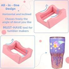 Soporte de copa de silicona con ranuras incorporadas y raspadores de fieltro en el borde - Antideslizante, apto para adhesivos de vinilo y manualidades