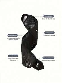 1 pieza Muñequera deportiva ajustable, ligera y transpirable con soporte para la articulación de la muñeca, cómoda y transpirable, adecuada para fitness, yoga, bádminton tanto para hombres como para mujeres, talla única