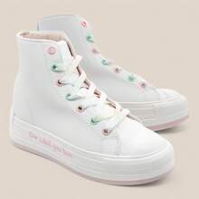 Tenis Exterior Textil Color Blanco Para Niña - Blanco - Ver 1