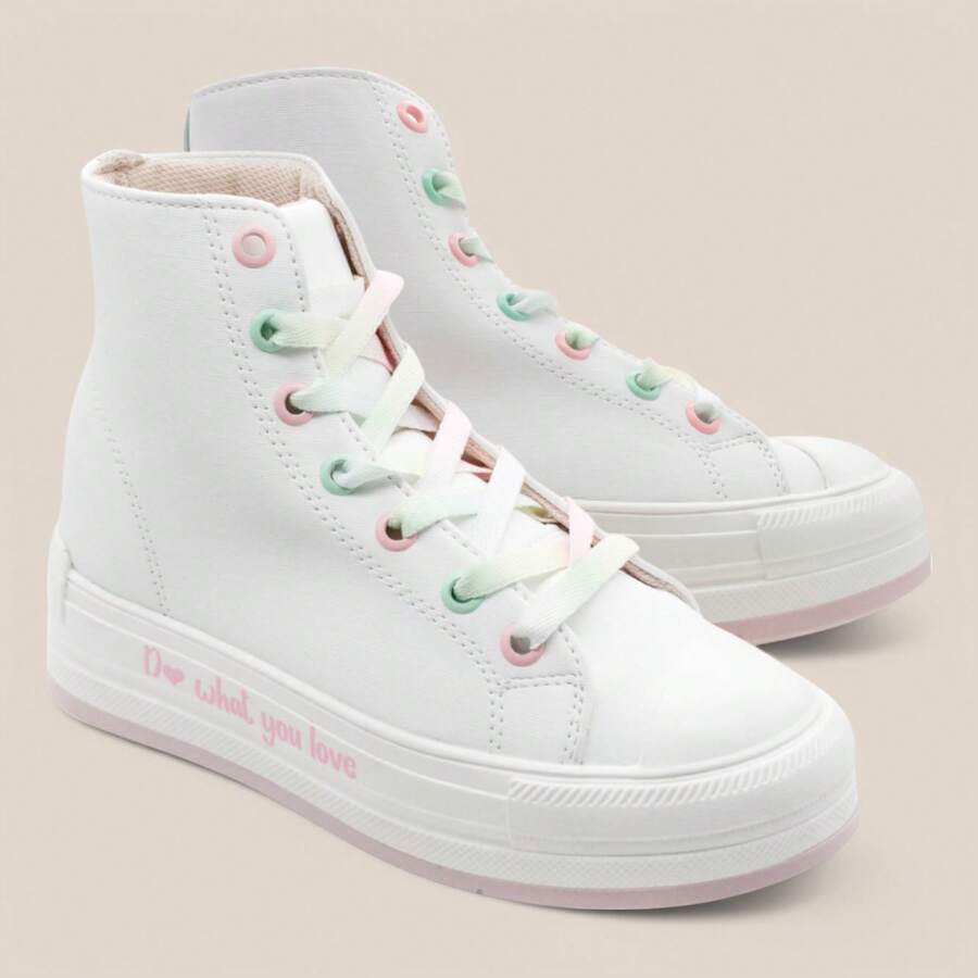Tenis Exterior Textil Color Blanco Para Niña - Blanco - Ver 1