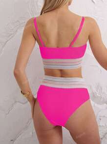 Nuevo y elegante bikini de alta gama y sexy para spas y natación, traje de baño de dos piezas dividido al estilo europeo y americano para mujeres