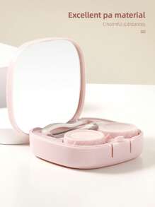 1 pieza/2 piezas Estuche portátil y sencillo para lentes de contacto de unicolor, adecuado para uso diario al aire libre