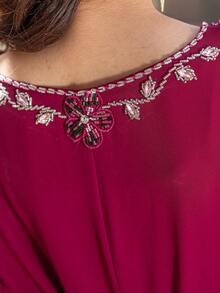 Vestido largo hecho a mano con cuentas estilo de Oriente Medio, moda Abaya bata árabe