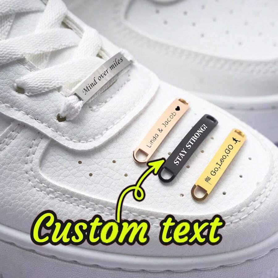 Individuelle Laufschuh-Anhänger, Schuhanhänger-Identifikation für Läufer & Radfahrer, Metall-Schnürsenkel-Charms, Laufgeschenk, Marathon-Geschenk, Schuhzubehör, Schuhstange