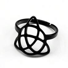 Gothic Triquetra Celtic Rune Of Protection Finger Ring For Women Men Stainless Steel Holy Trinity Adjustable Rings Jewelry Gifts - Ring - View 9
