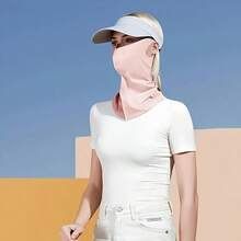 1 件可重复使用面罩，防晒，透气防晒面罩，自行车柔软面罩，罩子，可清洗，带耳环