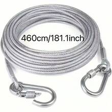 1pc Multifunctional Stainless Steel Pet Leash, With Reflective And Anti-Rust Features, Foldable Clothesline For Indoor/Outdoor Laundry, Camping Accessories, Holiday Gift - Multicolor - View 10