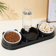 Bols à double usage en acier inoxydable inclinés pour chats et chiens
