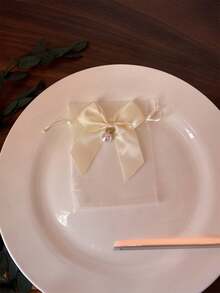 10 chiếc/gói Túi rút Organza hình nơ ngọc trai, Túi đựng trang sức quà tặng cho tiệc cưới, quà tặng nhỏ và bao bì thực phẩm - Nhiều màu - Xem 12